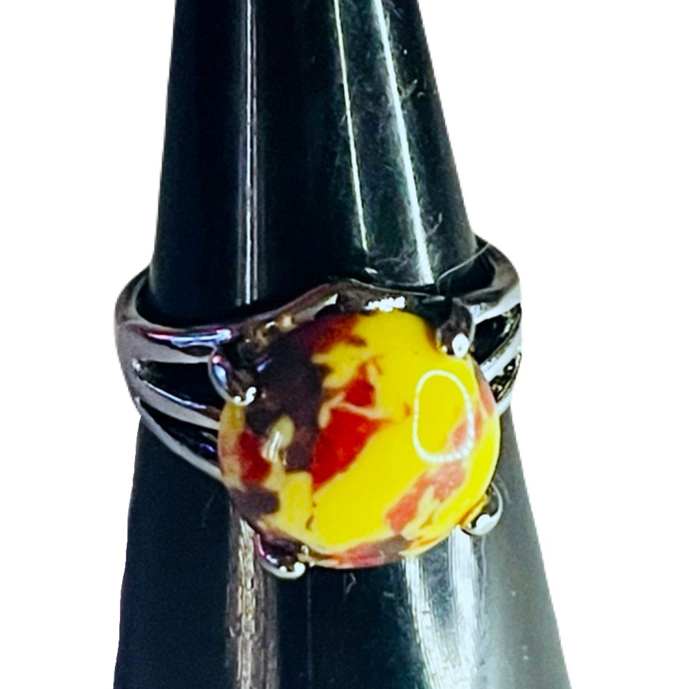 New Handmade Natural Mookaite Yellow Stone Sterling Silver Dragon Claw Ring
